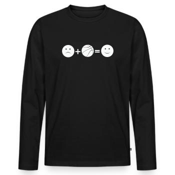 Basketball Love - Men's Premium Organic Long Sleeve Shirt - black - Front - Nico (187cm)