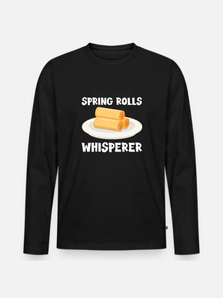 Spring Rolls Whisperer - Men's Premium Organic Long Sleeve Shirt - black