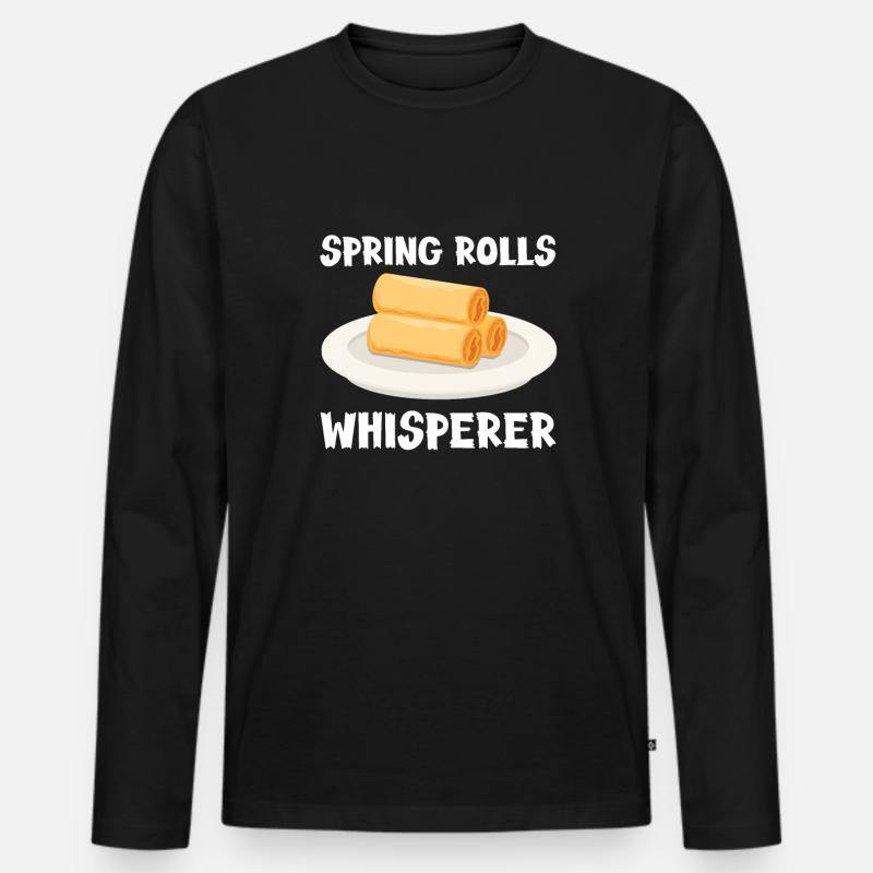 Spring Rolls Whisperer - Men's Premium Organic Long Sleeve Shirt - black