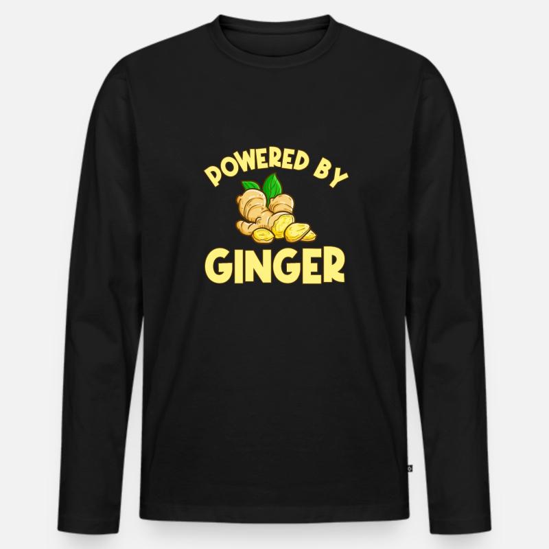 Ingwer Geschenk - Männer Premium Bio Langarmshirt - Schwarz