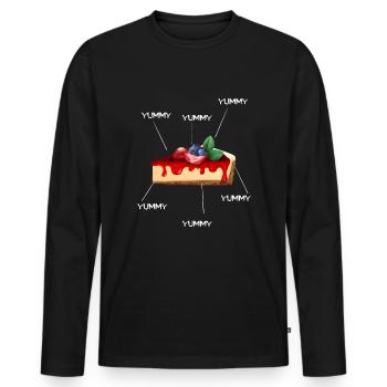 cheesecake yummy cheesecake - Men's Premium Organic Long Sleeve Shirt - black - Front - Nico (187cm)