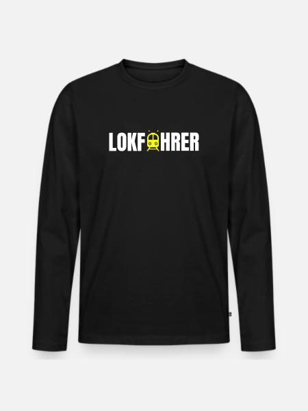 Lokführer Design - Männer Premium Bio Langarmshirt - Schwarz