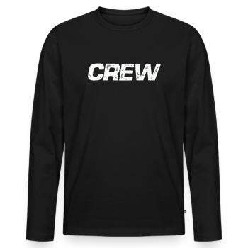 crew - Männer Premium Bio Langarmshirt - Schwarz - Vorne - Nico (187cm)
