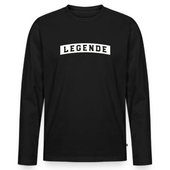 Legend - Men's Premium Organic Long Sleeve Shirt - black - Front - Nico (187cm)