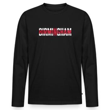 Birmingham England - Männer Premium Bio Langarmshirt - Schwarz - Vorne - Nico (187cm)