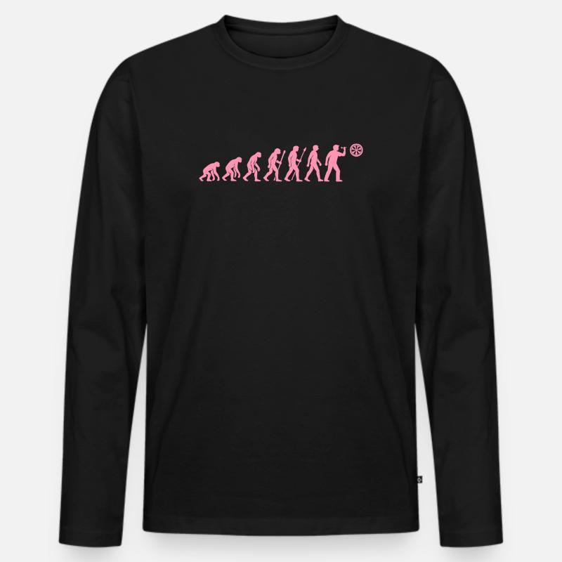 Evolution der Snackzeit - Männer Premium Bio Langarmshirt - Schwarz