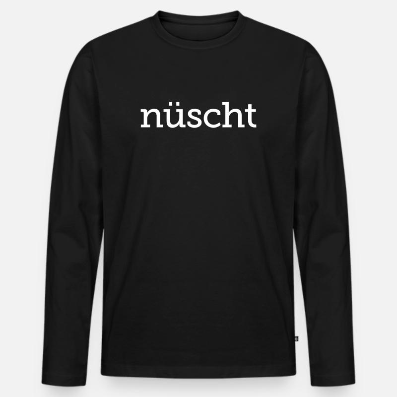nüscht - Männer Premium Bio Langarmshirt - Schwarz