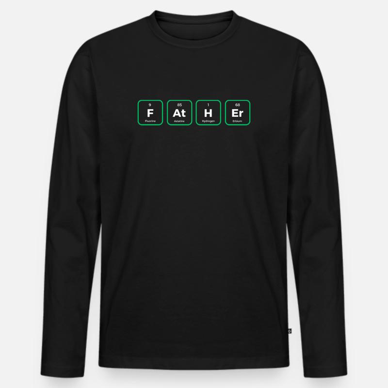 Vater - Periodensystem, ursprüngliches Design - Männer Premium Bio Langarmshirt - Schwarz