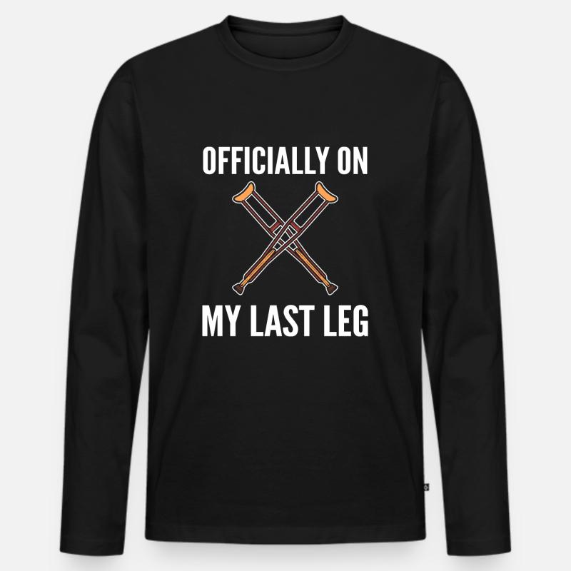 Gebrochenes Bein - Männer Premium Bio Langarmshirt - Schwarz