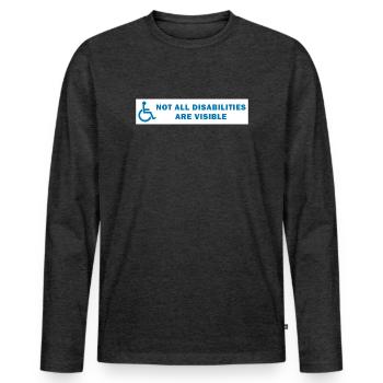 Nicht alle Behinderungen sind sichtbar - Männer Premium Bio Langarmshirt - Anthrazit meliert - Vorne - Nico (187cm)
