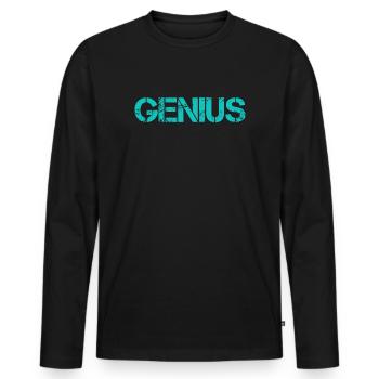 GÉNIE - T-shirt manches longues Premium bio Homme - noir - Devant - Nico (187cm)