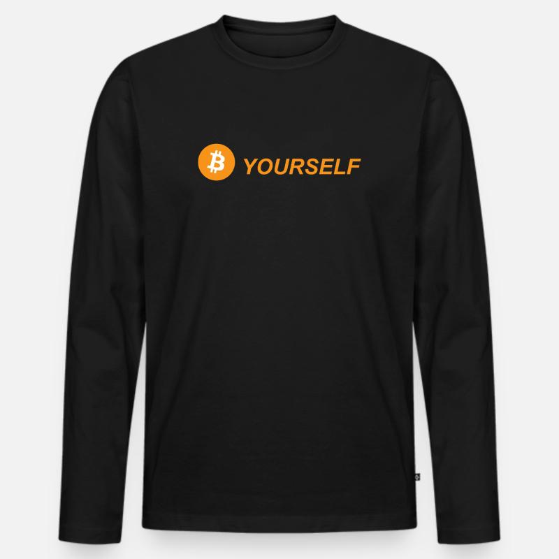 Bitcoin BTC - Männer Premium Bio Langarmshirt - Schwarz