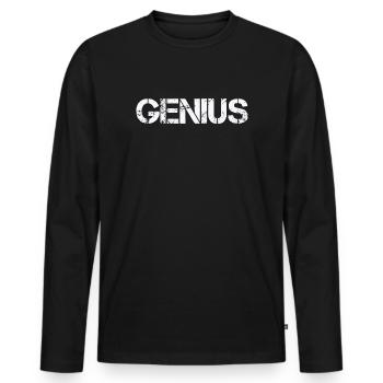 Génie - T-shirt manches longues Premium bio Homme - noir - Devant - Nico (187cm)