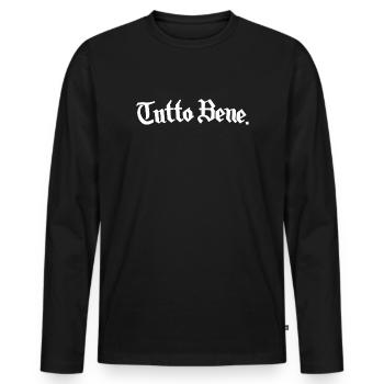tutto bene. | Minimalist Typograhie Design - Men's Premium Organic Long Sleeve Shirt - black - Front - Nico (187cm)