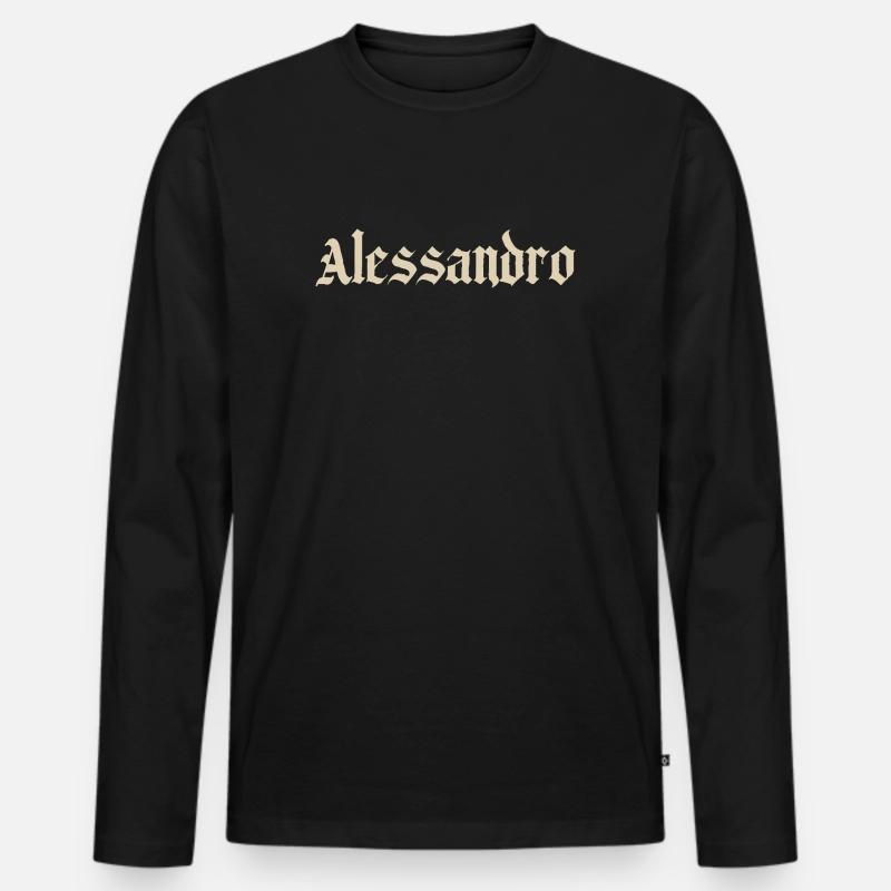 Alessandro Gothic Script - Männer Premium Bio Langarmshirt - Schwarz
