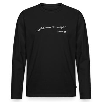 Col du Stelvio – Icône alpine pour les amateurs de pétrole - T-shirt manches longues Premium bio Homme - noir - Devant - Nico (187cm)