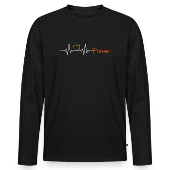 Mon cœur bat pour Prerow - Darss Baltic - T-shirt manches longues Premium bio Homme - noir - Devant - Nico (187cm)