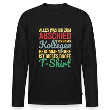 Kollegen Abschied - Männer Premium Bio Langarmshirt - Schwarz - Vorne - Nico (187cm)