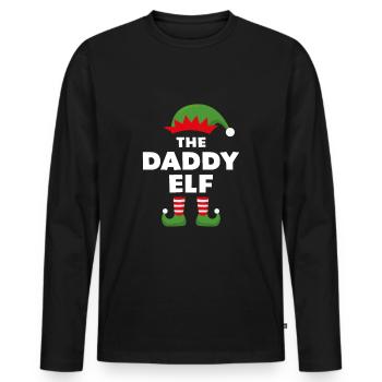The Daddy Elf - Men's Premium Organic Long Sleeve Shirt - black - Front - Nico (187cm)