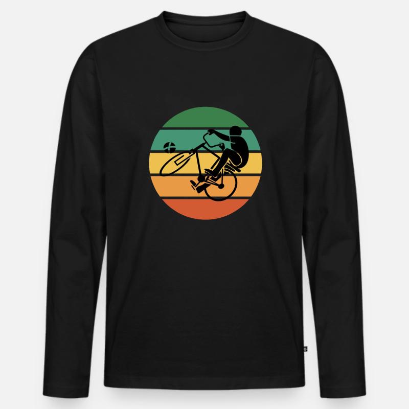 Radball retro - Männer Premium Bio Langarmshirt - Schwarz