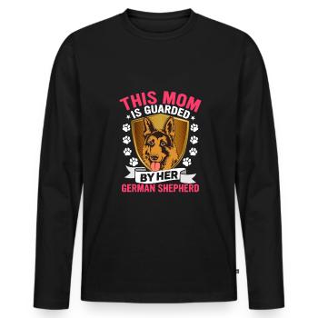 This Mom Is Guarded by Her German Shepherd Dog - Men's Premium Organic Long Sleeve Shirt - black - Front - Nico (187cm)