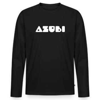 Azubi Tshirt - Männer Premium Bio Langarmshirt - Schwarz - Vorne - Nico (187cm)