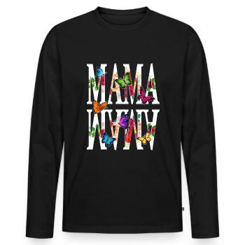 T-shirt fête des mères - T-shirt manches longues Premium bio Homme - noir - Devant - Nico (187cm)