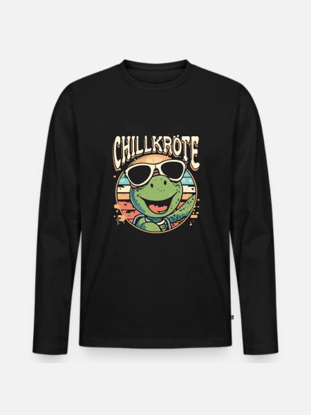 Relaxed Turtle Chill Toad - Men's Premium Organic Long Sleeve Shirt - black