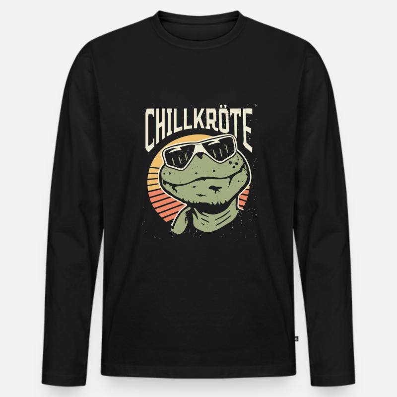 Relaxte Schildkröten Chillkröte - Männer Premium Bio Langarmshirt - Schwarz