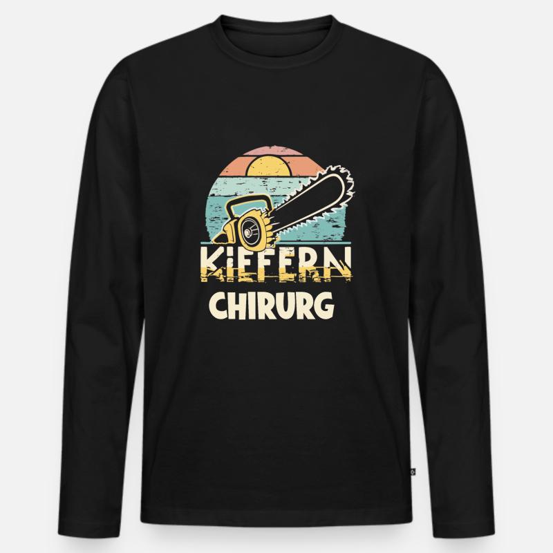 Kiefernchirurg - Männer Premium Bio Langarmshirt - Schwarz