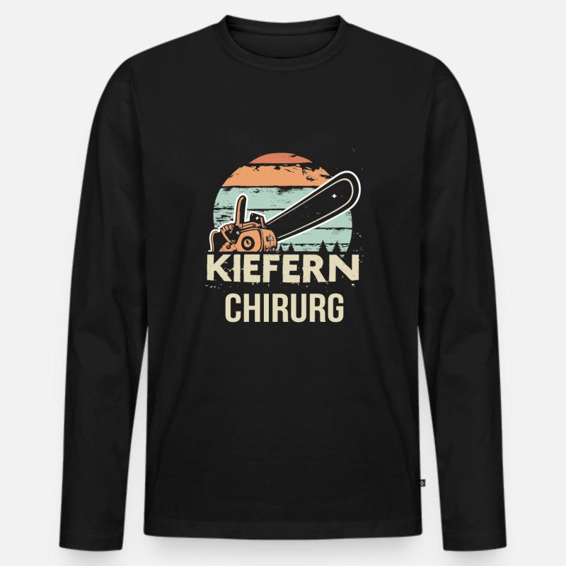 Kiefernchirurg - Männer Premium Bio Langarmshirt - Schwarz