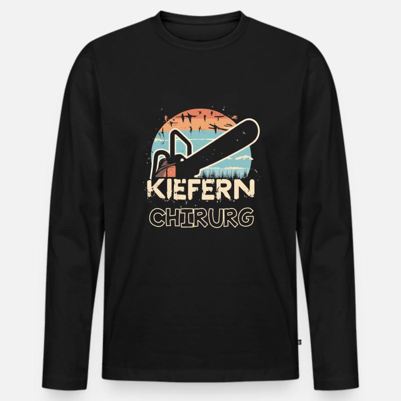 Kiefernchirurg - Männer Premium Bio Langarmshirt - Schwarz