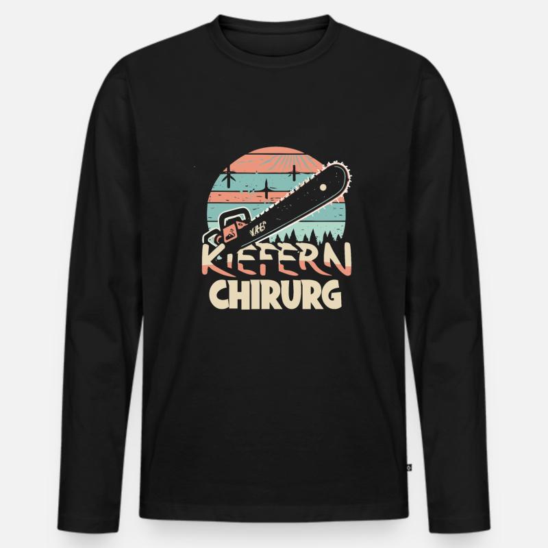 Kiefernchirurg - Männer Premium Bio Langarmshirt - Schwarz