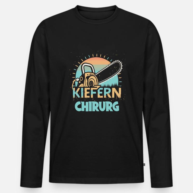 Kiefernchirurg - Männer Premium Bio Langarmshirt - Schwarz