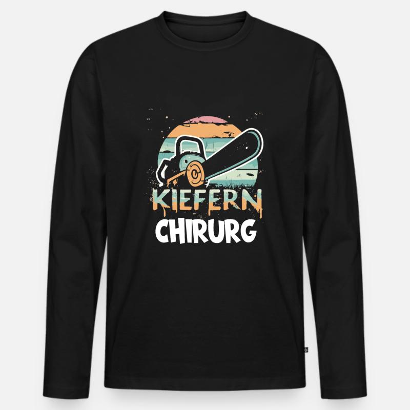 Kiefernchirurg - Männer Premium Bio Langarmshirt - Schwarz