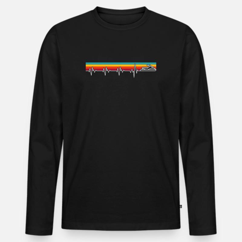 Jetski am Puls des Meeres - Männer Premium Bio Langarmshirt - Schwarz