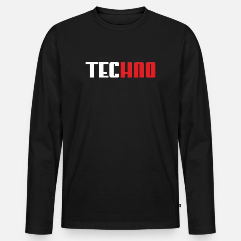 Techno Panther - Männer Premium Bio Langarmshirt - Schwarz