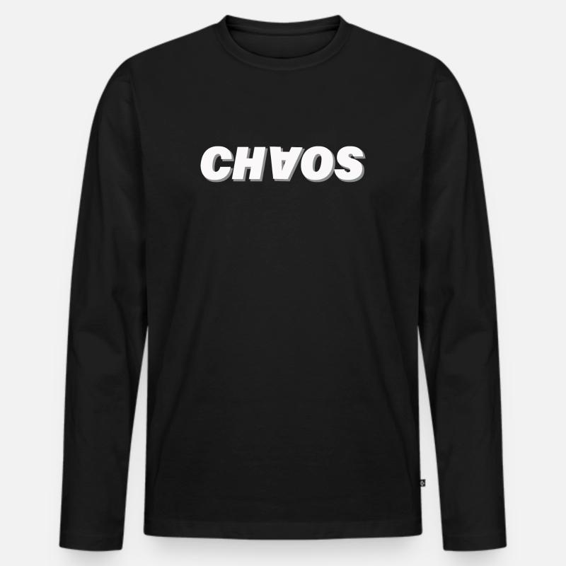 CHAOS - Männer Premium Bio Langarmshirt - Schwarz