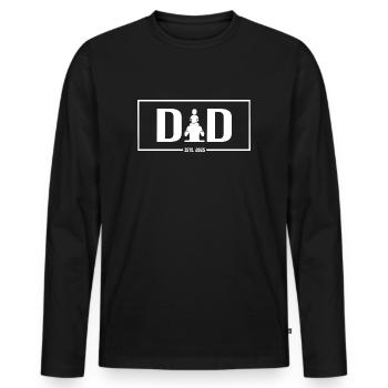 Dad Father Dad ESTD. 2025 - Men's Premium Organic Long Sleeve Shirt - black - Front - Nico (187cm)