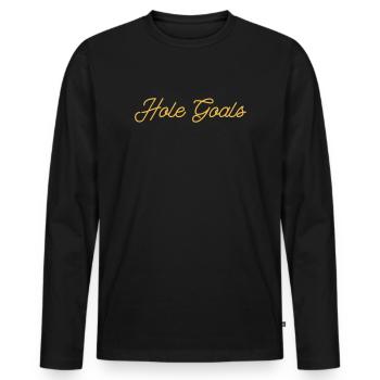 Hole Goals Golf Dicton - T-shirt manches longues Premium bio Homme - noir - Devant - Nico (187cm)