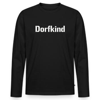 Dorfkind Dorf Landleben - Männer Premium Bio Langarmshirt - Schwarz - Vorne - Nico (187cm)