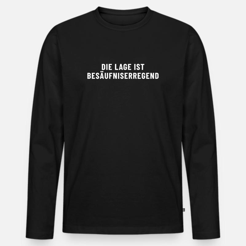 Die Lage ist Besäufniserregend - Männer Premium Bio Langarmshirt - Schwarz