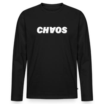 Chaos - T-shirt manches longues Premium bio Homme - noir - Devant - Nico (187cm)