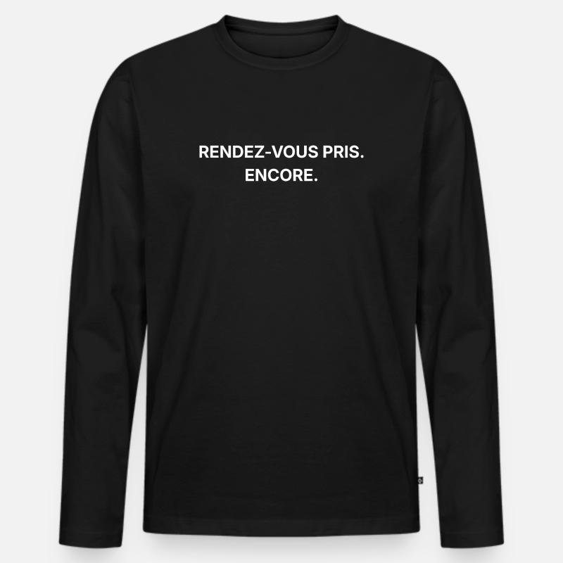 Ein Termin wurde vereinbart. Noch einmal - Männer Premium Bio Langarmshirt - Schwarz