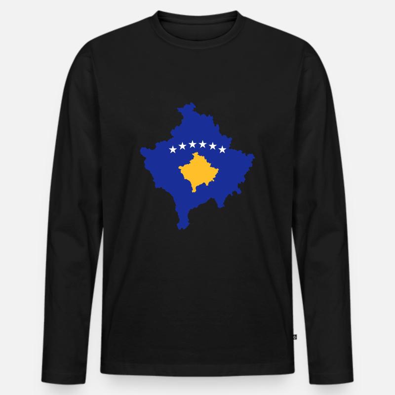 kosovo - Männer Premium Bio Langarmshirt - Schwarz