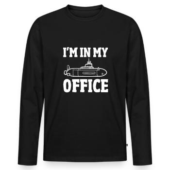 U-Boot Geschenk - Männer Premium Bio Langarmshirt - Schwarz - Vorne - Nico (187cm)