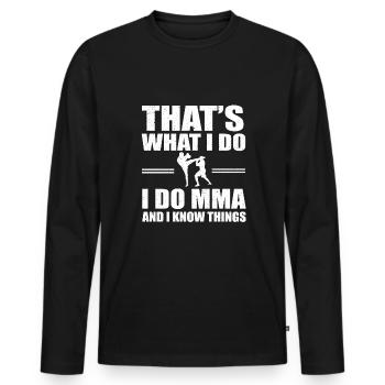 Le MMA - T-shirt manches longues Premium bio Homme - noir - Devant - Nico (187cm)