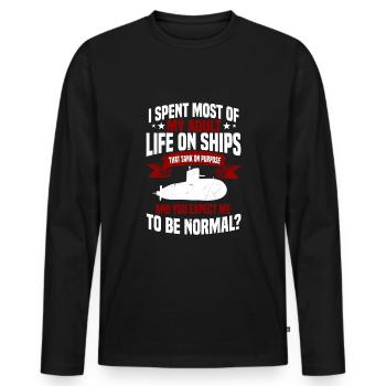 Lustiges U-Boot Geschenk - Männer Premium Bio Langarmshirt - Schwarz - Vorne - Nico (187cm)