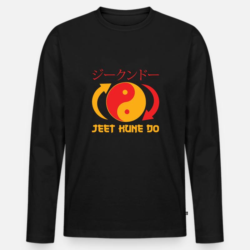 Jeet Kune Do - Männer Premium Bio Langarmshirt - Schwarz
