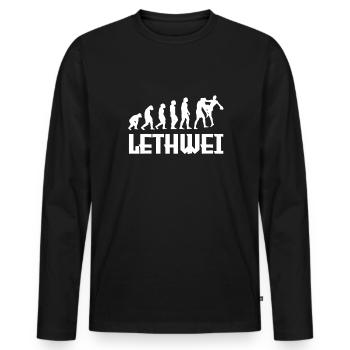 Lethwei Evolution - Männer Premium Bio Langarmshirt - Schwarz - Vorne - Nico (187cm)